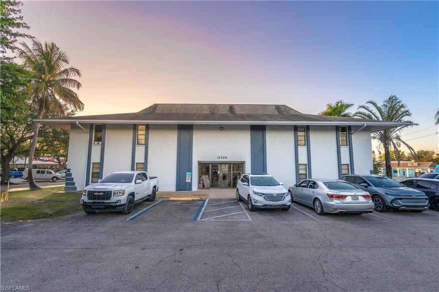 Newly renovated office suite with 3 private offices, reception area, and bathroom
Tile and vinyl plank flooring throughout for a modern, durable finish
Updated AC unit for comfort and efficiency. Highly visible location at one of Naples’ busiest intersections (60,000+ vehicles/day). Monument signage: 2 dedicated spaces plus directory listing in foyer
Golden Gate Professional Building – a community Landmark since 1986. Parking lot hosts the Golden Gate Farmers Market every Sunday for the past 7 years. Located directly in front of Ace Hardware Shopping Center with its own parking lot. Fully occupied building with elevator access and strong professional tenant mix
First floor office. Monthly dues: $500 (includes insurance, water, sewer, sanitation, building maintenance, common area cleaning, and reserve fund). Owner pays: Electric and property taxes. This immaculate office suite is ready for immediate occupancy. With prime visibility, established foot traffic, and a professional environment, it’s ideal for medical, legal, financial, or creative practices looking to anchor themselves in a thriving community hub.