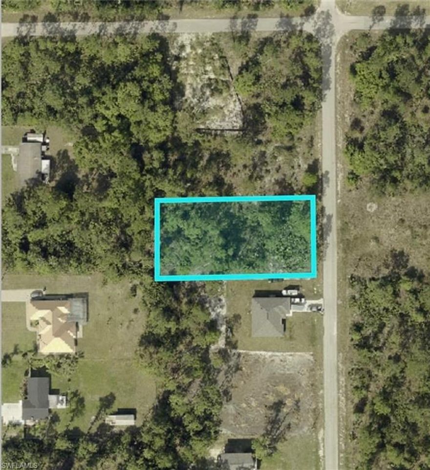 You won’t find a better lot and location! This 1/2 acre lot measures 104x208ft. It’s in the popular West area of Lehigh Acres, Centrally located between Williams and Richmond for easy access to Lee Blvd. Located on a paved road with plenty of new construction in the surrounding area. You can enjoy many activities within a short drive such as… Shopping, JetBlue Stadium (Home of the Red Sox spring training), Hammond Stadium (Home of the Twins spring training) and Fort Myers Beach. Also for added convenience, Southwest International Airport is quick drive away! Don’t miss out, get your offer in today before this one is gone!