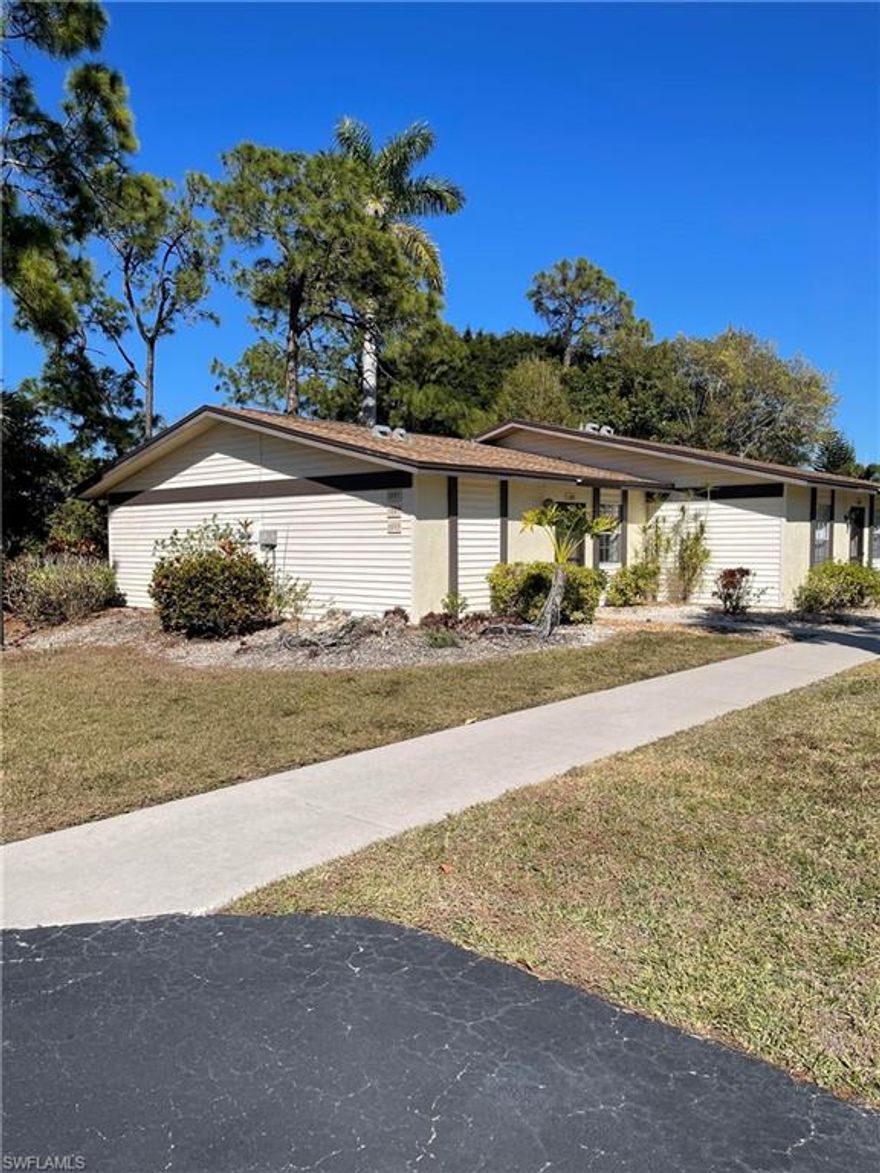 In the heart of Naples! This well-maintained 1 BEDROOM, 1 BATHROOM VILLA is located in the beautifully landscaped and well-kept community of BOCA CIEGA VILLAGE within LAKEWOOD. Recent updates include a NEW ROOF and 2020 CARPORT. The home features a functional layout with a LARGE WALK-IN CLOSET, IN-UNIT LAUNDRY, and a FLEX SPACE created from the converted LANAI— Enjoy COVERED PARKING with EXTRA STORAGE, access to a COMMUNITY POOL, and a peaceful setting in a PRIME, QUIET LOCATION just minutes to DOWNTOWN NAPLES, BEACHES, RESTAURANTS, and SHOPPING. A rare opportunity for year-round living or a seasonal retreat in one of Naples’ most convenient communities. !!