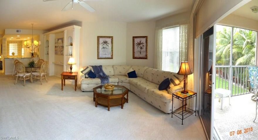 BEAUTIFUL SECOND FLOOR 2 BED 2 BATH SPACIOUS "WINDSOR" OVERLOOKING THE PRIVATE TROPICAL PRESERVE LOCATED IN LEXINGTON'S GOLF VILLAGE!  JUNE 2015 NEW A/C CONDENSOR, 2014 AIR HANDLER -  RUUD- 16 SEER, ACCORDIAN SHUTTERS ON LARGE SCREENED LANAI AND MASTER BEDROOM WINDOW, CUSTOM BUILT INS IN DINING ROOM, CORIAN COUNTERTOPS IN KITCHEN, SCREENED ENTRY, OUTSIDE STORAGE CLOSET, TILE IN KITCHEN, ENTRY AND BATHS, AND SELLING FURNISHED!  GOLF MEMBERSHIP INCLUDED, ANNUAL FEES APPLY!