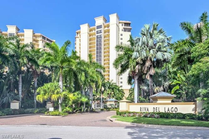 Riva Del Lago is a luxury high-rise gated development located in Fort Myers, Florida. This 7th Floor Condo is pristine condition with stunning views and a sunset every night. 3 Beds/ 2 Bath with over 1612 sq. ft. of living space awaits you. Walk in closets, high ceilings, and panoramic views. Owners are allowed two pets and the association allows 12 leases per year with a minimum lease term of 30 days per lease. A 21-story high-rise buildings with a total of 161 residences and was delivered in 2005. Riva Del Lago rises above the beautiful and serene 300-acre Lakes Regional Park and offers breathtaking views of the entire Fort Myers region. Riva Del Lago amenities include concierge services, a pool and two spas, fitness center, direct access to the Lakes Regional Park, club room, media lounge, business center/board room, hobby room, tennis, fishing pier, canoe/kayak launch and a barbeque area. Don't miss this opportunity to live in luxury!