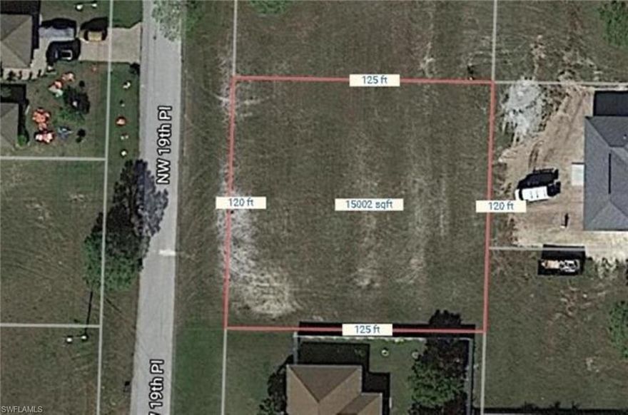 Oversized Triple Lot - Eastern Rear Exposure - 14,985 SqFt NOT in a Flood Zone

This cleared, and ready-to-build 0.34-acre oversized triple lot is your opportunity to create the dream home or vacation retreat you've envisioned. Featuring a desirable Eastern rear exposure, you’ll wake up each morning to beautiful sunrises and warm natural light, perfect for a future pool or morning coffee on the lanai.

Located in a fast-growing section of Cape Coral, this homesite offers convenient access to nearby parks, schools, shopping, and dining—all while surrounded by a wave of new construction and development.  No need for lot clearing, your build timeline is that much easier.

Whether you're a homeowner looking to settle in a thriving community or an investor eyeing Cape Coral's continued growth, this is one you don't want to miss. Act quickly—lots of this size and location don’t last long!