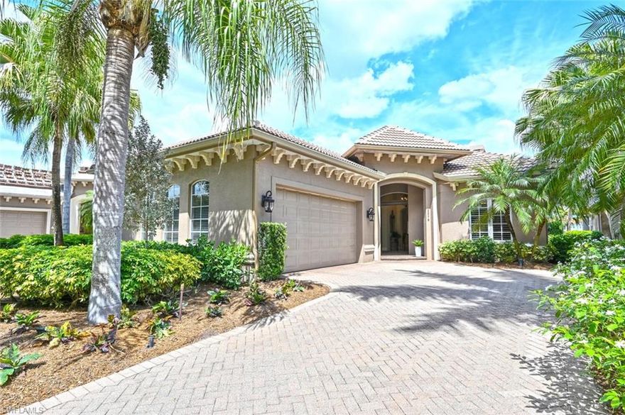 Welcome to Grey Oaks Country Club in the heart of Naples, FL! This lovely TURNKEY 3+den home can be yours to start the exciting Grey Oaks lifestyle you deserve. A beautiful Eastern view of morning sunrise over the lake and Palm golf course#8 and #9 is a spectacular view to enjoy your morning coffee and paper. Enjoy the beautiful balmy evenings looking the fiery sky on the lanai having dinner and swim in your private saltwater pool/spa. You can't find a better view than this! Inside there is plenty of room to enjoy family and guests. Each bedroom is en-suite and private. A fireplace, large social area, and ample size kitchen warrants a great party flow. This is truly a beautiful place, one that you will soon be able to call "Home"!  Grey Oaks is a short drive to Naples 5th Ave, 3rd St restaurants and shops, Mercato, and Waterside Shops. The 34105 zip code area is unbeatable for easy access to go any direction for theatre, arts, shopping, restaurants, or I75 access!  *NOTE*~ IMMEDIATE GOLF MEMBERSHIP IS AVAILABLE AND MUST BE INTENDED BY BUYER. GOLF CART INCLUDED!