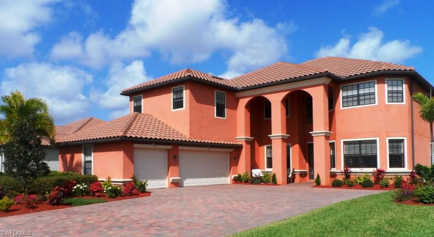 Welcome to the BEST neighborhood in all of Gateway...Welcome to Hampton Park! Enjoy a professional community of executive homes, beautiful amenities, mature landscaping, manned security & low HOA fees. You've found the best place to call home & we have the perfect home for you! Come & explore this almost 4,000 square foot home. Starting with the pavered oversize driveway that leads to your 3+ car garage...over 800 square foot garage (4 car equivalent). The grand entrance features a dual stair case, two story foyer & beautiful lake & pool views. The kitchen is beautiful & functional with wood cabinets with crown molding, granite counters, stainless steel appliances, island, breakfast bar, walk in pantry & breakfast nook. Also enjoy formal dining room, formal sitting room, large family room, guest bedroom & pool bath all on the main floor. Upstairs you'll enjoy a spacious master suite with walk in closet, dual vanities, large soaking tub & walk in shower. Three guest bedrooms also upstairs plus a large bonus room with closet & private bath for sixth bedroom/bonus room. Full length second story balcony. Full length lanai with sparkling heated pool & spa & beautiful sunny lake views.