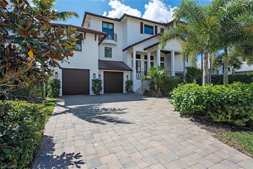 Incredible Vanderbilt Beach waterfront opportunity.  This 2015 built home offers 4 bedrooms + den, 3 full baths, 5 car garage, and includes just over 3,600 square feet of air conditioned living space.  Coastal Transitional residence is filled with exceptional finishes throughout, shows impeccably, and offers premium southern exposure on a direct Gulf access canal.