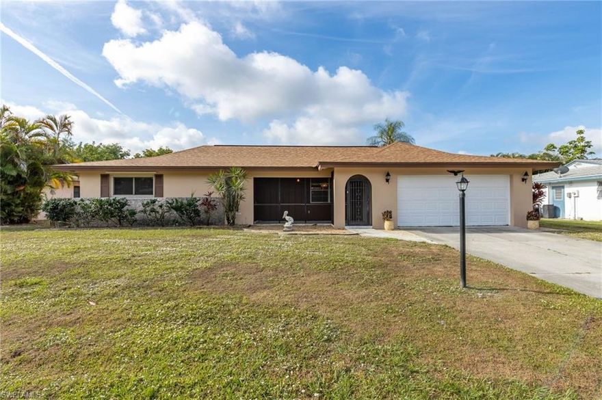 This spacious two bedroom two bath home has been meticulously maintained and comes with a 2020 roof, 2019 AC, 2021 water heater and brand new carpet throughout! Great neighborhood in the heart of Fort Myers near the beach, golf courses, restaurants, shopping, parks, Florida Southwestern College, I-75 and the baseball stadiums -Fenway South and Century Link Sports Park and much more! The fenced in backyard is spacious with lots of room for a pool! Cypress Lake Country Club Estates has NO HOA fees!