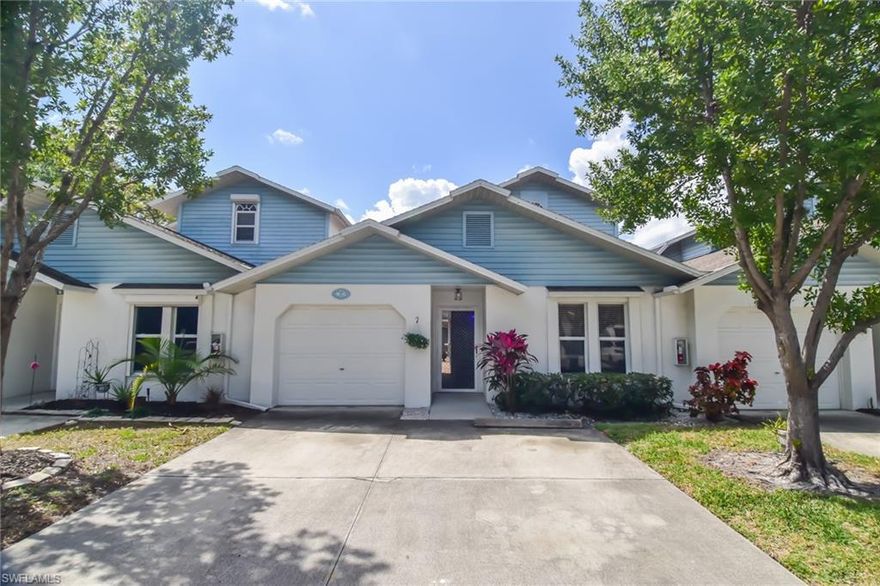 Beautiful courtyard villa in the pet-friendly neighborhood of Cypress Keep. You will feel like you are living in a single-family home. The versatile open floor plan offers lots of natural light, vaulted ceilings, ample storage & attached garage. Freshly painted throughout with brand new carpeting in the bedrooms & stairwell. The main level boasts two spacious split bedrooms for additional privacy. Sliders open in living room & back bedroom to a large 13' x 39' screened in courtyard patio which can be turned into your own tropical oasis! The second floor is devoted to a generous master suite which features two walk-in closets, vaulted ceilings, & a private balcony overlooking the courtyard. The adjacent landing is perfect for a home office. Cypress Keep Condos are located in the highly desirable Cypress Lakes area of Fort Myers, close to shopping, dining, healthcare, great schools & the beaches!