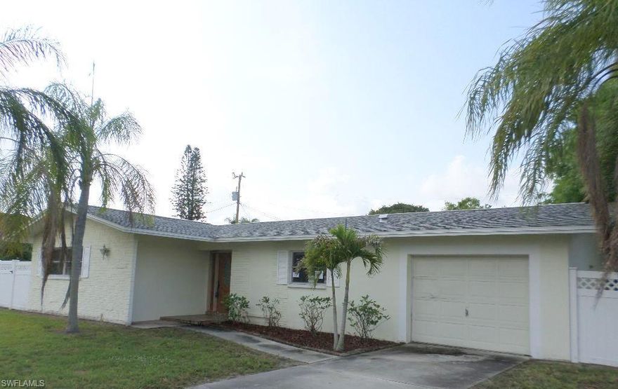 Come see this 3 bedroom 2 bath pool home with a fenced back yard. The home is located in popular SE Cape Coral just east of Santa Barbara where you will be close to many conveniences and have easy access to Ft Myers. The updated kitchen which opens to the great room light colored raised panel cabinets and stone like composite counters. There is an island for extra storage and counter space. Both baths have updated vanities. The main bath has a jetted tub. The floor plan is a great room plan with split bedrooms. There are sliders in the great room that provide access to the pool and private back yard. Agents see confidential remarks for offer instructions.