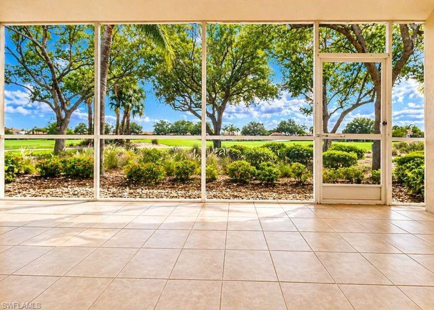 Welcome to your slice of Southwest Florida paradise in the highly sought-after Sago Pointe at Copperleaf! This beautifully maintained 3-bedroom, 2-bath first-floor coach home offers the perfect blend of comfort, natural light, and serene golf course views.

Step inside to a bright, open-concept living space featuring vaulted ceilings, neutral tones, and an abundance of natural light. The spacious living room flows seamlessly to a screened lanai overlooking lush landscaping and the fairway—ideal for morning coffee or evening relaxation. The kitchen is clean and functional with ample cabinetry, solid surface counters, and a cozy breakfast nook framed by large windows. A separate dining area with tray ceiling and elegant lighting provides the perfect setting for entertaining.

The primary suite is a private retreat with large windows, generous closet space, and an en-suite bath featuring dual vanities, soaking tub, and separate shower. A split-bedroom layout ensures privacy for guests. Additional highlights include tile in main living areas, plush carpeting in bedrooms, living room, and dining room, in-unit laundry, and an attached garage for convenience and storage.

Located in the bundled golf community of Copperleaf, residents enjoy championship golf, resort-style pool, fitness center, tennis, dining, and a vibrant social lifestyle—all just minutes from beaches, shopping, dining, and Southwest Florida International Airport.

This is low-maintenance Florida living at its best—perfect for seasonal or year-round enjoyment.