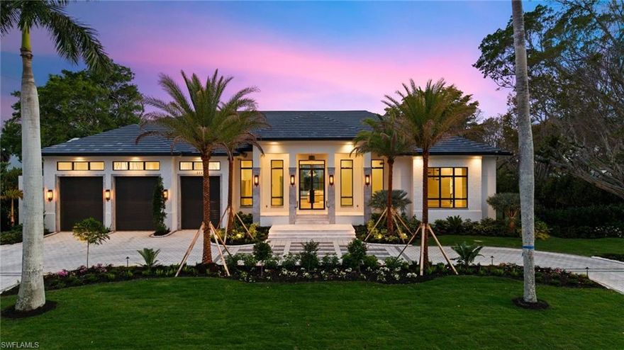 On an oversized half-acre homesite in the coveted Coquina Sands neighborhood, this single-story estate offers over 5,300 square feet of sophisticated living. Crafted by Falcon Design, built by Blue Horizon Construction, and brought to life by the vision of W Design, the home embodies timeless luxury with modern livability. The floorplan features 5 bedrooms plus a den, seamlessly blending open living with private retreats. A showcase designer kitchen anchors the interior, complemented by a full service kitchen for effortless entertaining. Expansive gathering spaces open to a large outdoor living area, designed for hosting friends and family year-round. A massive side yard provides unmatched flexibility—whether envisioned as a resort-style lush garden sanctuary or a putting green. All just a short stroll from the Four Seasons Resort, placing world-class amenities at your doorstep. This residence offers not only impeccable design and craftsmanship but also a rare lifestyle opportunity in one of Naples’ most sought-after neighborhoods.