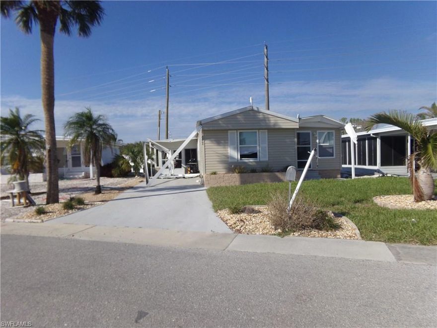 This 2 bedroom/2 bath home was absolutely adorable before it was damaged by Hurricane Ian.  The home has not been remediated, and has been priced just under the land value. Beginning January 1, 2023, buyers pay a $2,400 capital contribution fee.