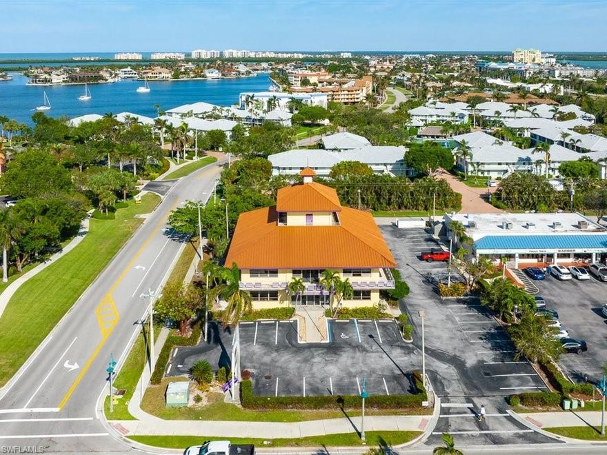 Super location on Collier Blvd in main business district on Marco Island! Corner site across from busy McDonalds and Esplande restaurants.  Retail, restaurant, corporate identity, mixed use....many possible uses in C4 zoning and this location.  

Building is reno ready - has been cleared/demo done inside  - to concrete floors. Next owner can design to custom specifications.  Poured concrete floors, solid post beam construction with high ceilings 10 to 12 ft most areas, two fire stairwells, windows and natural light on all 4 sides of building, elevator services all 4 floor levels, core area at center of 1st & 2nd floors has mens and women bathrooms, mechanical rooms.