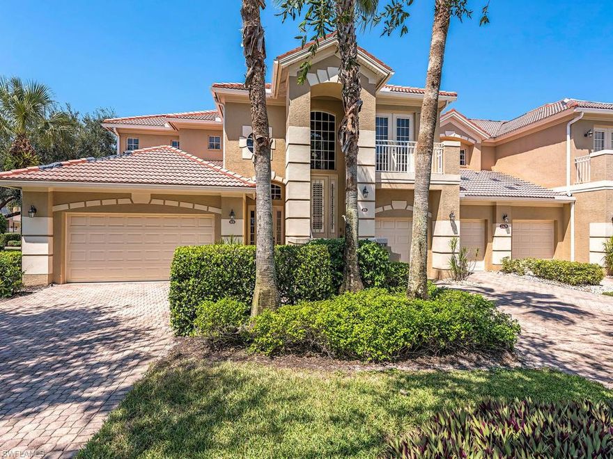 Nestled in the heart of Pelican Marsh, this impeccably maintained, professionally decorated 3+den/3 full bath condo in Mont Claire has 2,603 sq.ft. of superb living space. Some of the many features include: private elevator, 2 car garage, great room, formal dining room, bright & roomy kitchen with inviting breakfast nook, den/media room, large master bedroom suite, two additional en-suite guest rooms, tile on the diagonal, wood flooring, and crown molding. The private lanai is ideal for morning coffee or afternoon/evening relaxation. The amenity rich Pelican Marsh community offers endless choices to compliment your lifestyle, including an award-winning Golf Club, Community Center, active tennis program and pickleball courts.