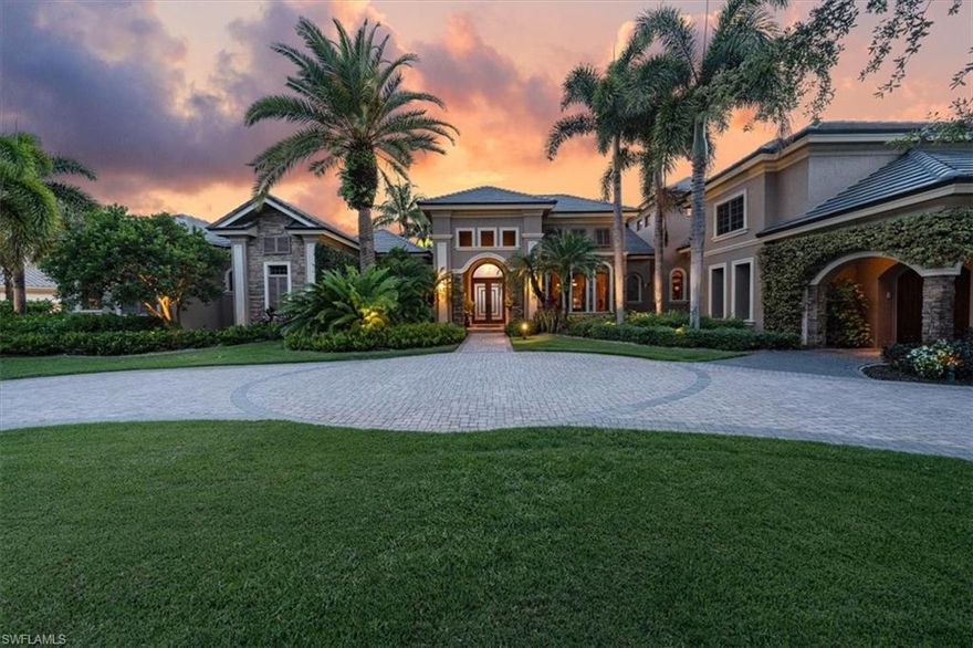 H13767 IMMEDIATE GOLF MEMBERSHIP AVAILABLE and BEACH CLUB MEMBERSHIP IS INCLUDED! Your eyes are immediately drawn to the glittering water and golf course views as you enter this custom McGarvey-built home. Tear your attention away to meander past the large formal dining room and wet bar with two Sub zero refrigerator drawers and ice maker to the capacious, well-appointed gourmet kitchen with oversized island, Wolf appliances and loads of storage and huge pantry area. The adjacent family room invites with an opening on one side leading to a tranquil orchid garden with fireplace and seating plus a pond, waterfall and spa while sliding doors on the other side lead to a private lanai with retractable screens/shutters, fully equipped outdoor kitchen with bar area, dishwasher, refrigerator and Wolf grill. The free-form pool with all new non-slip decking invites with a fire pit and simply amazing views! The thoughtful layout features a 2 bedroom/2 bath casita with sitting room (designed as a hurricane room) and two-story bonus room that can be converted to a 5th bedroom. The spacious primary suite, anchored by a peaceful zen garden and outdoor shower, offers a steam shower, dual water closets and exercise area. The den/study offers two work areas with more stunning views. Additional features include NEW ROOF 2021, 40 kw generator, 5 HVAC zones with ultra violet lights (two zones new in 2024) whole-house water purification system, whole-house speaker and lighting systems plus 1000 gallon propane tank. Three car garage with new air-conditioning and separate entrance for golf cart offers workbench area and cabinetry. Enjoy the Quail West lifestyle from this walk-to-everything location!