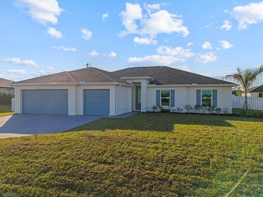 WATERFRONT PARADISE WITH DUAL PRIMARY SUITES, HEATED POOL & ELEVATED CEILING DETAILS! 
Welcome to the Paradise Cove III - a stunning waterfront retreat crafted for luxurious living and effortless entertaining. Perfectly positioned on a tranquil freshwater canal, this expansive 4-bedroom, 3-bath home blends comfort, elegance, and the ultimate Florida lifestyle.
Step inside to a bright, open great room with soaring ceilings that enhance natural light and create seamless indoor–outdoor flow. The gourmet kitchen impresses with soft-close, dove tail, and all-wood cabinetry, quartz countertops, stainless steel appliances, and an oversized walk-in pantry-ideal for both hosting and everyday convenience.
This home features **9'4" ceilings in all bedrooms** and **tray ceilings in both ensuites**, elevating each private space with architectural sophistication.
Enjoy the rare luxury of **two primary suites**. The main suite offers a spacious retreat with room for a king bed and seating area, direct lanai and pool access, and a spa-inspired ensuite with a freestanding soaking tub and walk-in shower. The second primary suite includes its own full bath—perfect for guests or multi-generational living—and also functions as a convenient pool bath.
Step outside to your heated pool overlooking the peaceful canal—ideal for kayaking, fishing, or simply relaxing by the water.
Built by a trusted local builder, this home delivers exceptional value with impact windows for added security and reduced insurance costs, **no flood zone**, and a **10-year structural warranty** for lasting peace of mind.****Please Note- Pictures are of similar model**** One or more photo(s) was virtually staged. 
This is the Paradise Cove III Plan.