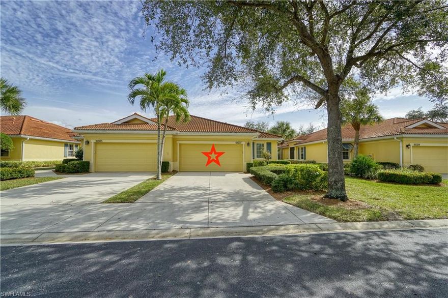 Ready to MOVE IN.  This vacant Attached Villa home in Pelican Preserve is in the Verona Neighborhood which is a condo association that includes condo benefits like: roof repairs, exterior painting, building insurance and lawncare.  Recent upgrades include: A/C and Water Heater 2017, Refrigerator 2019, garage door springs 2019.  Also includes Reverse Osmosis and filter with UV sterilizer system for the water.  Kitchen has Stainless Steel appliances and ceramic backsplash along with natural gas for cooking and hot water.  Windows and slider doors were changed out to impact resistant glass.  Plaza del Sol in the town center offers everything from woodworking/hobby rooms, a fitness center and indoor pool, spa room, two resort pools, two restaurants/bars, outdoor amphitheater, tennis, pickle ball, movie theater and more. The community also boasts walking trails and plenty of sidewalks. There is a 27-hole golf course with private memberships available.