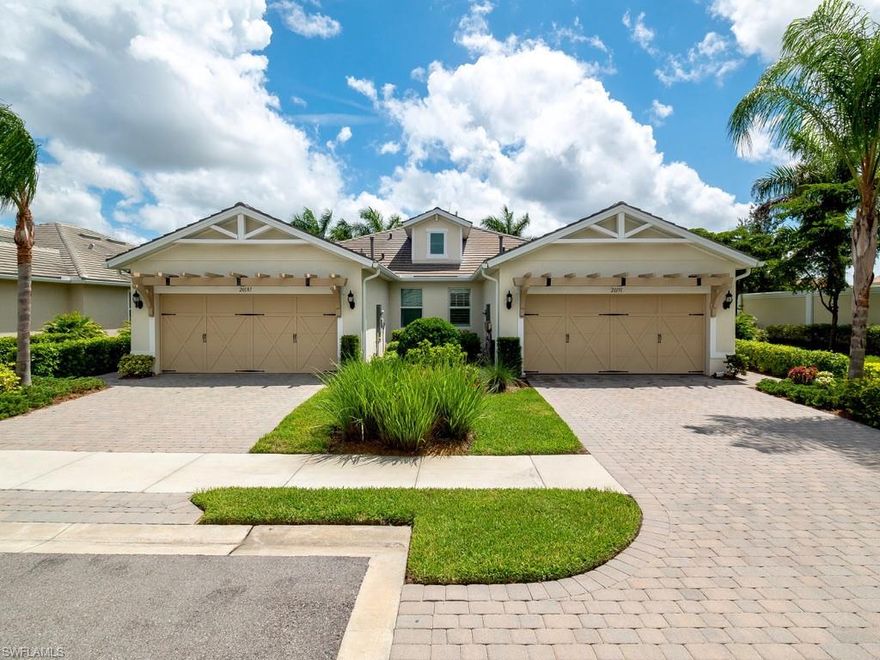 TOUR TOP TO BOTTOM NOW VIA 3-D MATTERPORT, LOCATED IN THE VIRTUAL TOUR LINK. Come see this meticulously kept Villa in the desirable 55 and over Tidewater by Del Webb neighborhood, quiet and private corner lot, no neighbors on one side. 2 bedrooms and 2 baths with flex room, open floor plan makes this home great for entertaining your family and friends. The centrally located kitchen has a gas stovetop, beautiful quartz counter tops and oversized breakfast bar, stainless steel appliances and is sure to impress. This home is loaded with upgrades such as Plantation shutters and beautiful flooring throughout.  Master bathroom has dual sinks, huge walk-in shower and quartz counter tops. This home also features a brick paved, screened in lanai. Some of the many amenities that this community offers include a community pool, state of the art fitness center, library, tennis, boche and pickleball courts, dog park as well as a community garden.