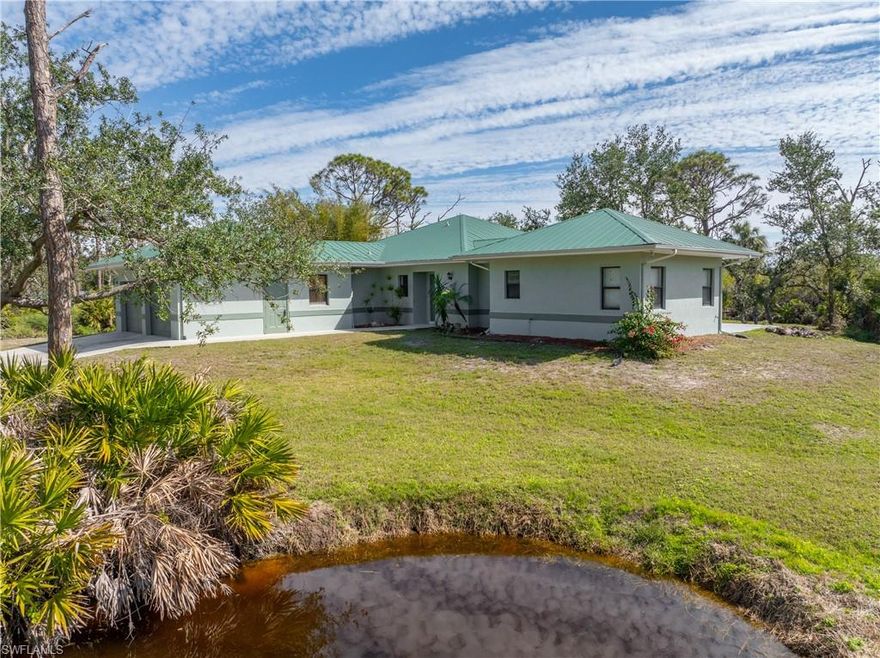 Welcome to your dream retreat in St. James City, Florida, where island time meets peaceful serenity! This freshly painted 4-bedroom, 2.5-bath home sits on just under 2.5 agriculturally zoned acres, offering the perfect combination of space, privacy, and nature-filled charm.

Step into this tranquil sanctuary and enjoy the beauty of nature right from your doorstep. The front yard features a picturesque pond teeming with wildlife and birds, making it a birdwatcher’s paradise. The backyard is your personal oasis, complete with a patio, a cozy wood fire pit, and stunning views of a nature preserve-like setting.

Inside, you’ll find a light-filled, thoughtfully designed home with new luxury vinyl plank flooring in the bedrooms and tile throughout the rest of the living spaces. The open layout maximizes natural light, creating an inviting atmosphere for both relaxing and entertaining. Rest assured, the home has had no water intrusion from Ian, Milton, or Helene.

Whether you’re looking for a peaceful sanctuary, a space to grow, or a property with endless potential, this is the one. Come experience the tranquility of this unique island escape!