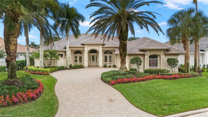 Discover this exquisite Harborside Home in the Idlewilde neighborhood in Shadow Wood at the Brooks, a private friendly and relaxed Country Club Community located in the heart of Southwest Florida between Naples and Ft. Myers.  Welcome to luxury living in this Custom Home with three-bedroom on- suites, den and three car garage, along with impressive architectural features and dynamic ceiling details throughout.  The panoramic views of the fairway on SW #2 South course from almost every room are especially picturesque and are highlighted by your generous outdoor lanai living making entertaining a top priority.  The home’s interior captures your heart with warmth and natural light with its southern exposure. The interior was professionally designed, and the home has been impeccably maintained since its inception. It certainly is a must see. LIFESTYLE MEMBERSHIP AVAILABLE TO TRANSFER & COMMONS CLUB MEMBERSHIP AVAILABLE
