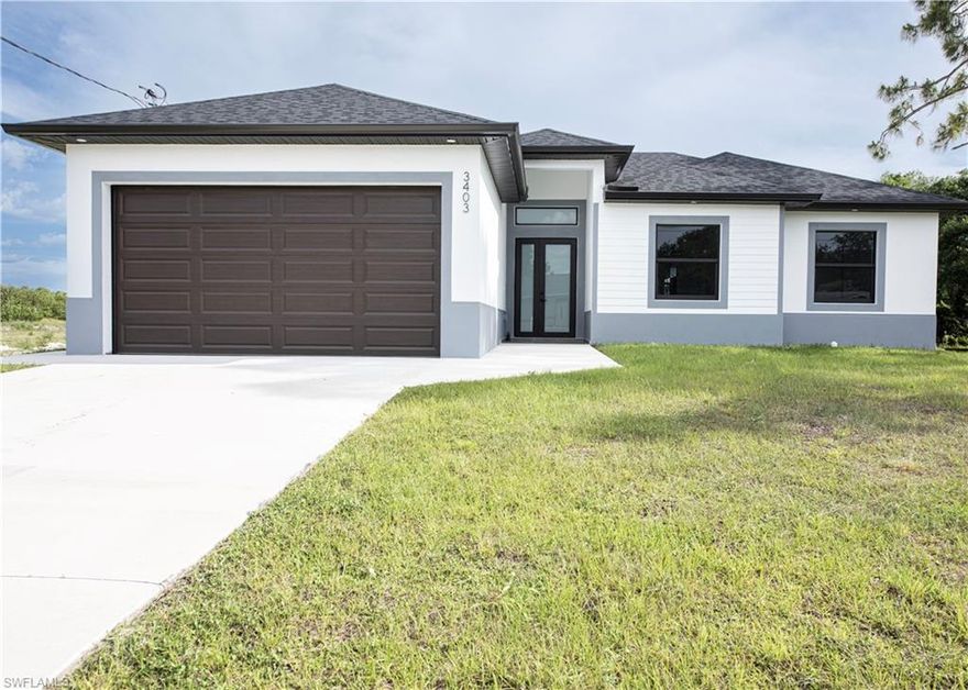 Welcome to Your Dream Home in Lehigh Acres, Florida!
Discover the perfect blend of modern elegance and effortless Florida living in this stunning brand-new construction located at 3403 3rd St W, Lehigh Acres, FL 33971. This beautifully crafted 3-bedroom, 2-bathroom home offers everything today's buyer is looking for — quality craftsmanship, thoughtful design, and the relaxed lifestyle that makes Southwest Florida so irresistible.
Step inside and be immediately welcomed by a bright and airy open floor plan that seamlessly connects the living, dining, and kitchen areas — ideal for both everyday living and entertaining guests. Natural light pours through large windows, creating a warm and inviting atmosphere throughout the home. The spacious layout offers flexibility and flow, giving every room a sense of purpose without ever feeling cramped.
At the heart of the home lies a gorgeous modern kitchen designed to impress even the most discerning chef. Featuring sleek cabinetry, premium countertops, stainless steel appliances, and a generous island perfect for meal prep or casual dining, this kitchen is as functional as it is beautiful. Whether you're hosting a dinner party or enjoying a quiet morning coffee, this space delivers on every level.
The primary suite serves as a true private retreat, offering ample space, a well-appointed en-suite bathroom, and plenty of closet storage. Two additional bedrooms provide versatility for family, guests, or a dedicated home office — all finished with the same attention to detail found throughout the home.
A spacious 2-car garage rounds out this exceptional property, offering secure parking, extra storage, and added convenience for your everyday routine.
?? SPECIAL INCENTIVE — Seller Contributing Up to $10,000 Toward Buyer's Closing Costs! Take advantage of this incredible opportunity to reduce your out-of-pocket expenses at closing. Whether you use it to buy down your interest rate, cover closing costs, or offset prepaid expenses, this contribution puts more money back in your pocket from day one.
Situated in Lehigh Acres — one of Lee County's fastest-growing communities — you'll enjoy a peaceful residential setting with convenient access to shopping, dining, top-rated schools, and the beautiful Gulf Coast beaches just a short drive away. With no CDD fees and a prime location, this home is an outstanding opportunity whether you're a first-time buyer, a growing family, or a savvy investor.
New construction. Move-in ready. Seller contributing up to $10,000 — this is Florida living at its finest. Schedule your private showing today!