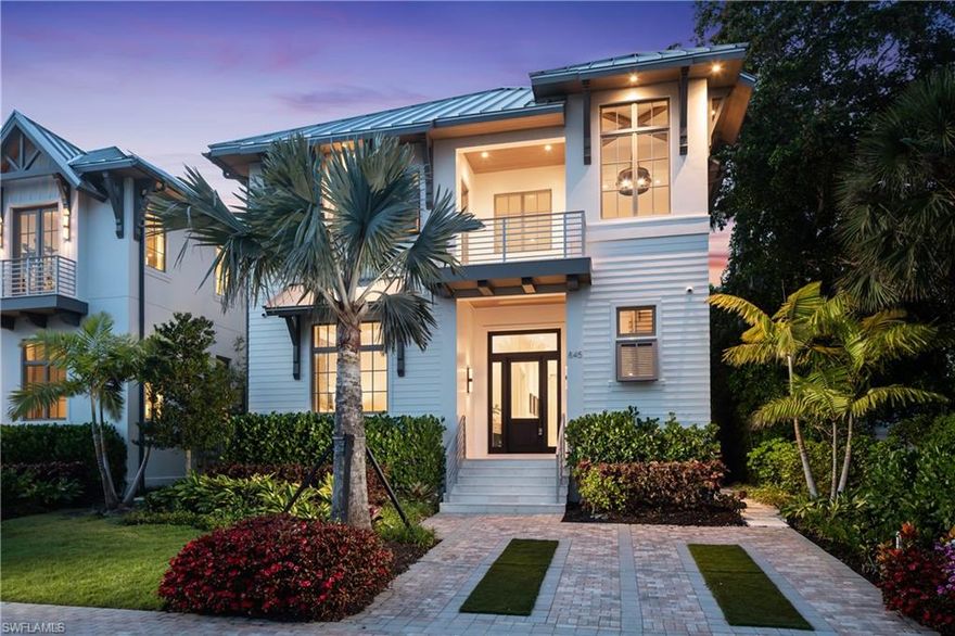 Introducing a tastefully appointed, fully completed new construction residence located within the prestigious & highly coveted neighborhood of Old Naples. This exemplary property features over 4,250+ sqft of wide-open space, 4 ensuite bedrooms, 6 bathrooms, embellished by high-end finishes complete w/ privacy and exclusivity in one of Naples’ premier locations. Meticulously finished, this elegant home boasts White Oak flooring, voluminous ceilings, Hurricane-Impact windows, doors & sliders, filling rooms with vibrant natural light. As you enter the home, the Primary Suite is conveniently tucked off to the side, including a spacious Primary Bathroom, complete with a glass walled shower, hotel-style elongated dual vanity, separate soaker tub, private pocketed toilet w/ a dedicated washer and dryer. Just beyond the Dining & Great rooms, the gourmet Chef’s kitchen commands attention with top of the line finishes, a state-of-the-art appliance package, finished w/ its own paneled refrigerator and freezer, sharp modern lines & neutral wood accents throughout. With a private elevator to accommodate the upstairs guest suites, a wide-open landing leads to the VIP suite, which has a separate living area, two balconies, w/ a large bedroom & bathroom to complete the space. This home also features an elevator complete with luxury trim work to seamlessly travel between the two floors. Walking outside, your custom pool & spa sits comfortably next to your covered outdoor area, fully outfitted w/ an outdoor kitchen, guest bathroom and an excellent space to unwind. Your heightened ceilings in the rare 3-car garage open to a rear alley complete with ample parking. Imagined by MHK Architecture; built by Lotus Construction; and furnished by Freestyle Interiors, this premier address is offered by EMB Custom Homes. Old Naples is a well-renowned neighborhood located in Naples, FL known for its exceptional boating, coveted dining, elegant shoppes, complimented by exclusive white-sand beaches.