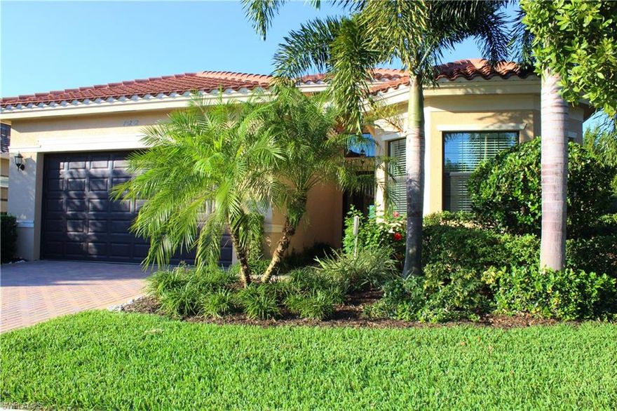 New Year! New Price, new carpeting throughout the home.  Absolutely Best Priced Bermuda at Marina Bay.  This single-family home offers a great room, an open kitchen, 3/4 bedrooms 3 bathrooms and a den/bedroom.  The Kitchen is an open layout with a breakfast nook and counter bar, 42" cabinets with Quartz countertops, an over-sized laundry room, and a SUPER-SIZED LANAI, with a huge backyard big enough for 2 pools. The Flooring is tile throughout and carpet in the bedrooms. Marina Bay's clubhouse offers a fully-equipped fitness center, aerobics studio, indoor sports court, social hall, catering kitchen, game room, card room, and outdoor amenities, like a resort-style pool, lap pool, tennis, pickle-ball, and party pavilion.  Discover Fort Myers' best lifestyle at Marina Bay. Stay fit with a fully-equipped fitness center, get in on the action of the indoor and outdoor sports courts, cool off and relax in the spectacular resort-style pool, or enjoy a night with friends in the glamorous social hall. Join the many ongoing group classes, activities, trips, and clubs organized by a full-time lifestyle director.