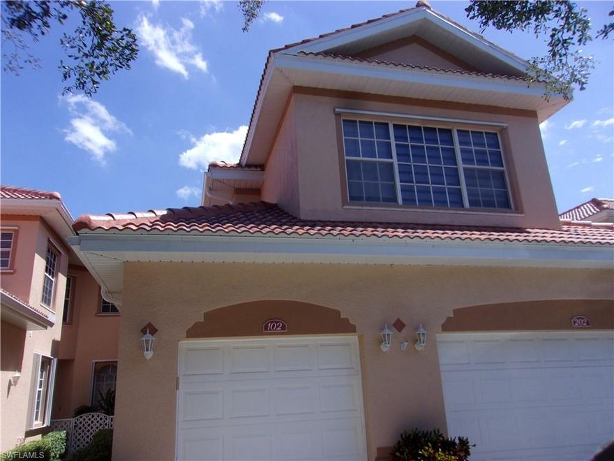 Highly desirable location in the gated Community at Bell Tower Park.  Partially furnished 2 bedroom, 2 bathrooms w/ den or spare office, this room has not one but two Murphy beds.  Master has 2 walk in closets and the bath has a separate shower and soaking tub.  Lanai overlooks a large length of a lake and has newly installed hurricane screens offering security and privacy.  New stainless kitchen appliances with abundant cabinet space as well as a pantry. There is a breakfast nook and/or eat at counter option. Wood flooring in living and formal dining room with new carpet in bedrooms.  Off the single car garage is a separate in residence laundry room and a built in utility sink w/large linen closet and more cabinet space. 
Community has plenty of amenities such as a Clubhouse, pool & playground, pickleball, basketball court and more.