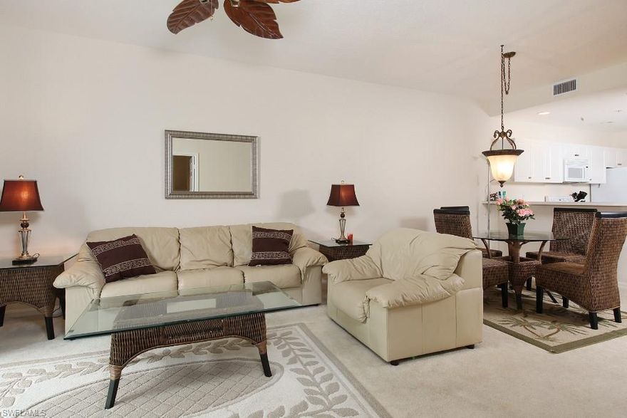 Conveniently located just a short distance from the community pool and award-winning clubhouse of Fiddler's Creek, this three-bedroom, two-bath carriage home offers a lifestyle of comfort and ease. With a western exposure and views of the natural preserve, this private ground-floor home features a spacious floor plan flooded with natural light, an eat-in kitchen and covered parking. Fiddler's Creek is ranked among Golf Week's top residential communities and is continuously recognized for its offering of resort-style living and tropical environment. Amenities offered include a 54,000-square-foot club and spa, fitness center, multi-pool swimming complex, tennis court, restaurants and membership opportunities to the Golf and Tarpon Club. .