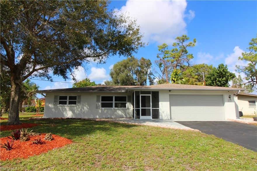 Completely automated 3 bedroom, 2 bath home in Ft Myers Villas offers total peace of mind security, a great location, and is being offered furnished, including 3 flat screen TV's - ready to move into!  Everything has been updated - freshly painted inside & out, a/c compressor & fan 2018, new roof 2012, new thermopayne windows w/Low E glass, new epoxy floor in garage, upgraded ceiling fans & appliances, hurricane shutters. High tech, yet user friendly - Smart Home w/Alexa & Insteon, HD Security cameras, high speed WiFi; networked throughout, & energy efficient! A Gardener's delight with Koi Pond, vertical herb garden w/irrigation on well, 2 sheds. Having all of the basics (& more) taken care of, you'll have time to relax on the pavered, screened lanai surrounded by a sea of areca palms that create a private oasis.  Oh, and don't forget the in-ground hot tub & Bluetooth enabled stereo system.  Special touches and upgrades throughout the home - arched alcoves & rounded corners, custom accent lighting, extra electrical outlets, decorative medallions accenting the ceiling fans, + added insulation. So many extras, we have a separate list with everything included in this exceptional home!