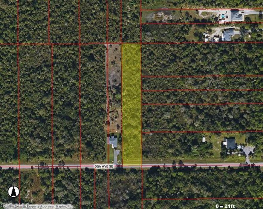 Beautiful 1.59 acres lot with paved access road.  Approximate dimensions are: 105 feet front and 660 feet on the sides. Abundant vegetation. The property is in Golden Gate Estates, a subdivision with continuous growth. New EMS, Fire station being built at the corner of Golden Gate Blvd and Desoto Blvd. Furthermore, there is a  wide selection of businesses within a reasonable drive distance.  Access to Desoto Blvd S.