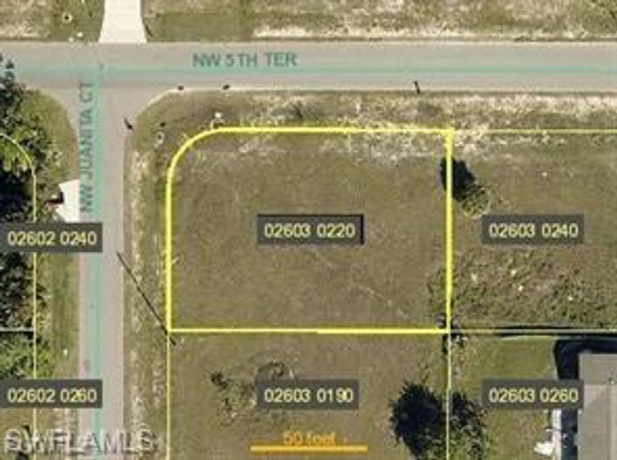 Large corner lot. Great central location in Cape Coral with city water.
A recent survey is available; a house can be built right now. 
Agents please read confidential remarks.
Thanks,