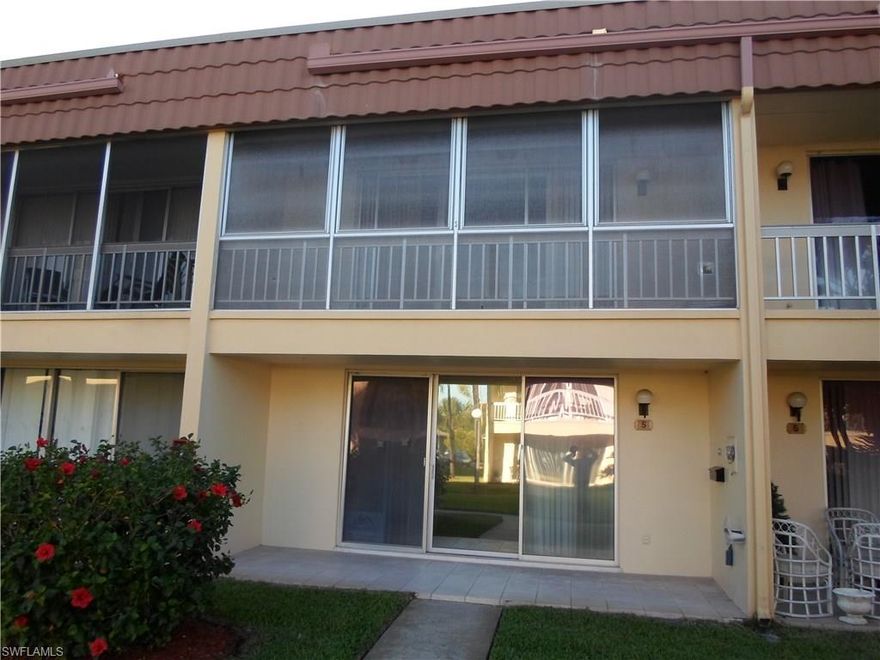 The largest, lowest priced condo on the market today. Each floor is 722 sq ft A/C space. Each of the two master suites on the second floor have their own over sized screen lanai's.  Extra closet space. This condo has a fenced courtyard on the front and a tiled covered patio on the rear. Total sq footage is 1892. Laundry with washer and dryer on first floor. Grounds, grilling area and pool are in excellent condition. Perhaps the best 55 plus deal on the market today.Annual Rentals are limited.  90 day minimum Season Rentals are allowed