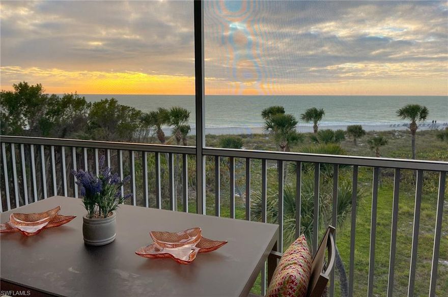 Beautiful Beach Villas! LIVE IT. OWN IT. A 2bed+loft/2bath Beach Villa with lanai that extends with panoramic Gulf views, and boasts one of the best beachfront locations in Captiva. This condo is set amongst the sandy beaches of South Seas Island Resort, and offers a captivating backdrop composed by the wide beach, grassy dunes and pristine waters. This picturesque two-story villa is designed with coastal furnishings and décor, tile flooring, updated countertops, and carpeted bedrooms. The bright floor plan brings beaming sunlight onto the screened lanai, through the impact-resistant sliding glass doors, and into the open and spacious living area. A kitchen, a large guest bedroom with a queen bed, and a full bathroom, accompanies the lower level living/dining area. The upper level features a large master bedroom with a king bed, a full bathroom, and a loft with sofa. The Beach Villas offer grills, pool, tennis court, and more!