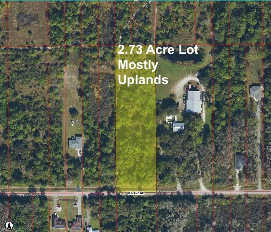 2.73 Acres  Upland | Golden Gate Estates
Build your dream home on this 2.73-acre parcel in the highly desirable Golden Gate Estates. This lot is mostly upland, offering flexibility for construction while still maintaining privacy and space for a guest house, workshop, animals, or all your toys.
No HOA, no restrictions, and no fees. Just wide-open possibilities.
Located in a fast-growing area with convenient access to schools, shopping, and everyday essentials. Just minutes away is Big Corkscrew Island Regional Park, a 150-acre destination featuring a resort-style pool, splash playground, pickleball, tennis, basketball, soccer fields, fitness areas, and more.
A DEP report completed by the Florida Department of Environmental Protection indicates a small wetland area located toward the front middle of the lot. The majority of the property remains upland, giving buyers the opportunity to design and position their home accordingly.