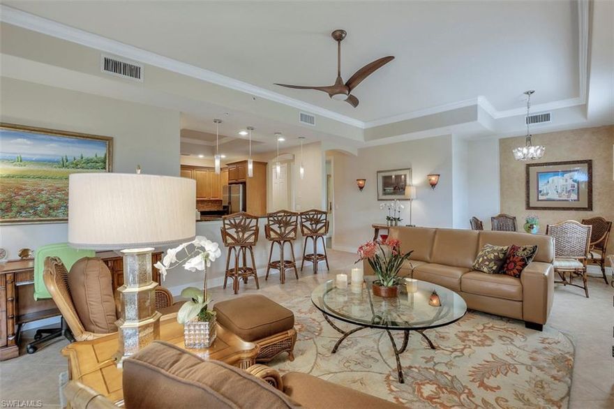 Embrace resort-style living in paradise with this beautiful beachfront condo with expansive views of white sandy beaches.  This desirable Baja model in Mirasol is located in the #1 Award Winning Community in the United States, Miromar Lakes Beach and Golf Club.  Meticulously cared for 3rd floor condo with a large kitchen, granite counter tops, breakfast bar, natural gas stove, and tiled flooring. This beautiful property boasts 2 bedrooms, 2 bathrooms and California closets. Enjoy your dream home with unparalleled amenities of Miromar Lakes such as tennis courts, pickleball, state-of-the-art fitness center, full service salon and spa, marine services, boat docks, boat rentals, infinity pool with poolside service, 2 restaurants, sand volleyball courts and miles of white sandy beaches with cabanas and hammocks throughout. Golf memberships available for the exclusive Miromar Lakes Golf Club. Miromar Lakes has a year round active social calendar with events and entertainment suitable for everyone. If resort style living is what you like, Miromar Lakes Beach and Golf Club is where you want to be!