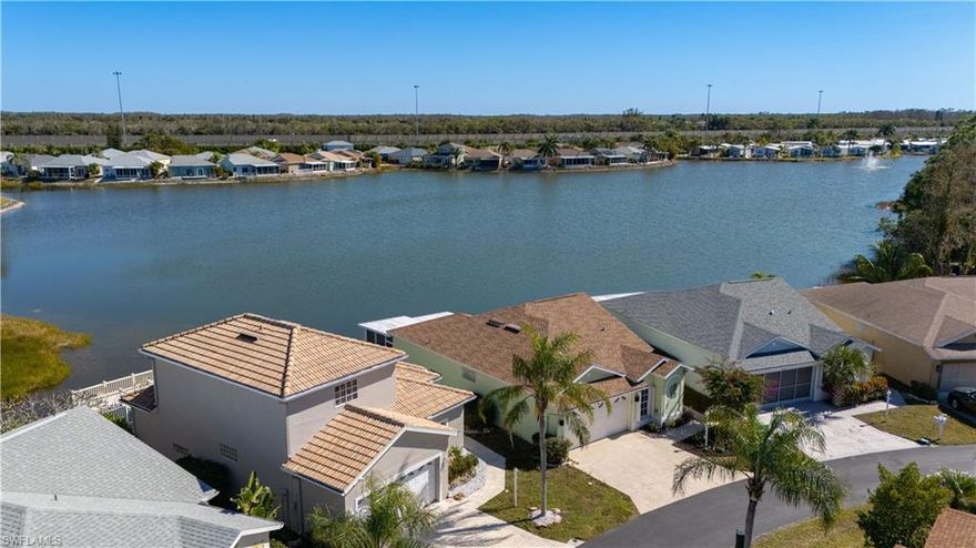 Welcome to Island Club at Corkscrew, a sought-after community offering a rare lakefront home with a bright, open floor plan filled with natural light and peaceful water views. The spacious living and dining areas are ideal for everyday living and entertaining. Step out to the screened-in porch and enjoy relaxing lake views—perfect for morning coffee or unwinding in the evening. Major updates include a newer roof, A/C unit, dishwasher, water heater, and garage door opener, providing comfort and peace of mind. Island Club at Corkscrew features low HOA fees and excellent amenities including a clubhouse, pool, pickleball and tennis courts, with the HOA also covering water, sewer, and lawn maintenance. Conveniently located just minutes from RSW International Airport, with easy access to Miramar Outlets, Coconut Point Mall, Gulf Coast Town Center, and Florida Gulf Coast University, this home offers an exceptional blend of location, lifestyle, and value.