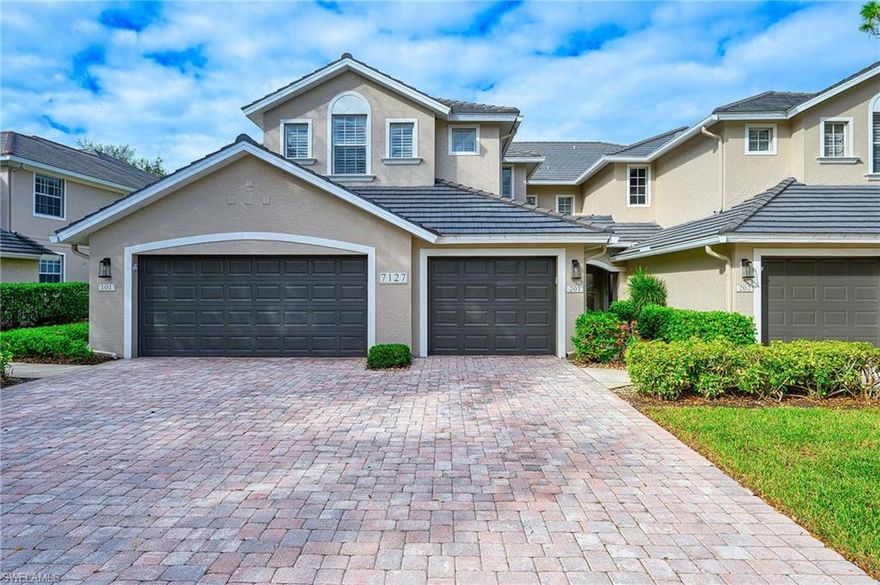 Luxury, Location & Lifestyle in the Heart of North Naples! Available for annual rental beginning April 1, 2026 at $4,000 per month. Owner may consider a shorter-term lease at a higher rate. This fully renovated and furnished second-floor condominium in the highly sought-after Autumn Woods community offers over 2,000 square feet of upscale living with the comfort and privacy of a single-family home. Recent updates include fresh interior paint, brand-new luxury flooring, stylish new furnishings, stainless steel appliances, and a reverse osmosis water filtration system for added convenience. The spacious floor plan features three bedrooms, two full bathrooms, a dedicated office/workspace, an eat-in kitchen, separate dining area, walk-in closet, and soaring vaulted ceilings that create a bright, open ambiance throughout. Enjoy peaceful lake views and nightly sunsets from the expansive screened lanai—perfect for relaxing or entertaining. Additional highlights include a private one-car garage with direct interior access and a quiet cul-de-sac location directly across from the community pool. The condo is fully stocked with kitchenware, linens, and bathroom essentials, making it ideal for corporate housing, insurance relocations, or seasonal stays. Autumn Woods is a 24-hour manned, gated community offering exceptional amenities, including a clubhouse, fitness center, tennis and pickleball courts, basketball court, heated pool and spa, playground, and over two miles of walking trails set among 26 acres of natural preserve and 20+ scenic lakes. Residents enjoy a prime North Naples location just minutes to Vanderbilt Beach, Mercato, Waterside Shops, Whole Foods, and less than 15 minutes to 5th Avenue South. The property is located within an A-rated Collier County school district. HOA approval is required, including a $150 application fee and a $50 background check per adult, with processing time of up to 20 days.