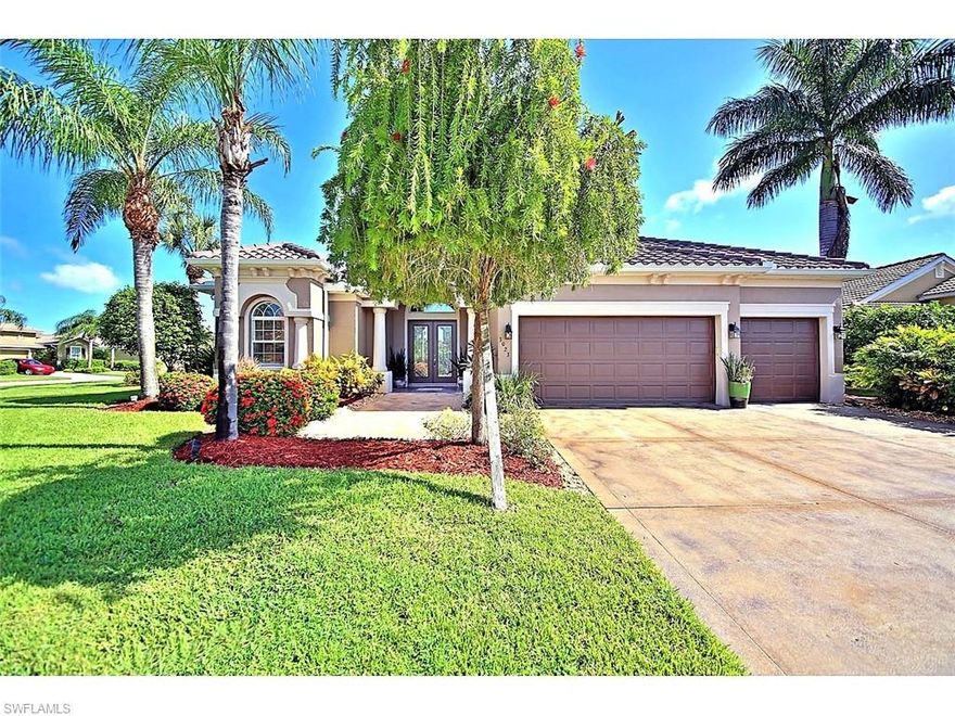 You Will Be Amazed By This Lovely 5 Bedroom (Plus Private Office W/Glass French Doors)/4 Bath/3 Car Garage With Pool/Spa Estate Home In The Beautiful Gated Community Of Promenade East At The Forum! This Spacious 2 Story Home Has 3641 SF Under Air And Comes With A Living Room, Family Room, Formal Dining Room, Breakfast Room, Master Bedroom On The Ground Floor, Home Office With Glass French Doors, 2nd Floor Bonus Room/Loft, Pool Bath, And An Oversized 3 Car Garage! The Island Kitchen Has Granite Countertops, Breakfast Bar, Custom Wood Cabinets, Walk-In Pantry, Tile Backsplash, And Brand New Slate Kitchen Appliances. Other Upgrades; BRAND NEW TILE ROOF & GUTTERS IN 2020, Tray Ceilings, Tile On The Angle, Wood Flooring In Master Bedroom, Custom Two-Tone Paint, New Carpeting Upstairs, Oversized Corner Lot, BRAND NEW GLASS IN MASTER BATH SHOWER, Heated Pool/Jacuzzi, Covered Lanai, Extended Screened Lanai, Brick Patio, Beautifully Landscaped, And Extra Storage! This Home Is Close To Schools, Parks, Golf Courses, Major Shopping Malls, Interstate I-75, Regional Airports, Restaurants, Boat Ramps, Caloosahatchee River, And Those White Sand Beaches Of The Gulf Of Mexico! Low HOA Fees & No CDD!