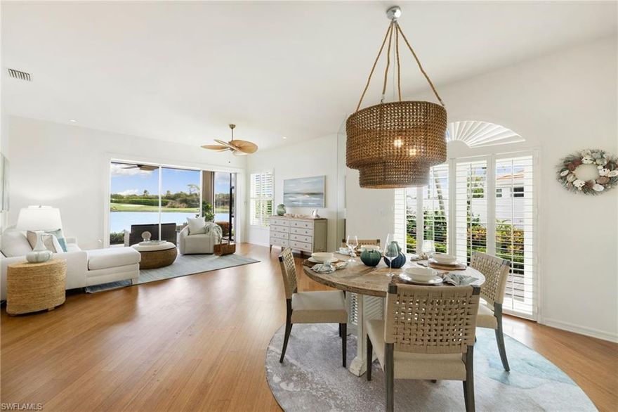 Eligible for a social membership in the highly sought after Windstar on Naples Bay community, 2153 Paget Circle offers a refined blend of serene views, fresh updates, and effortless Naples living. This beautifully maintained residence showcases sweeping golf course and tranquil lake views, creating a picturesque backdrop from the main living areas and outdoor spaces. Community pool and spa are located just steps away.

Recently freshly painted and thoughtfully styled with modern furnishings, the home feels light, current, and move-in ready. Large windows invite natural light throughout, seamlessly connecting the interior to the golf course and lake views just outside. Whether enjoying quiet mornings overlooking the course or hosting guests in the open living areas, the setting is both peaceful and impressive.

Windstar is a gated golf and marina community known for its prime location and amenities, including championship golf, private beach access via boat shuttle, and close proximity to downtown Naples, dining, and shopping. This residence offers an exceptional opportunity to enjoy golf course living with lake views in one of Naples’ most desirable communities.