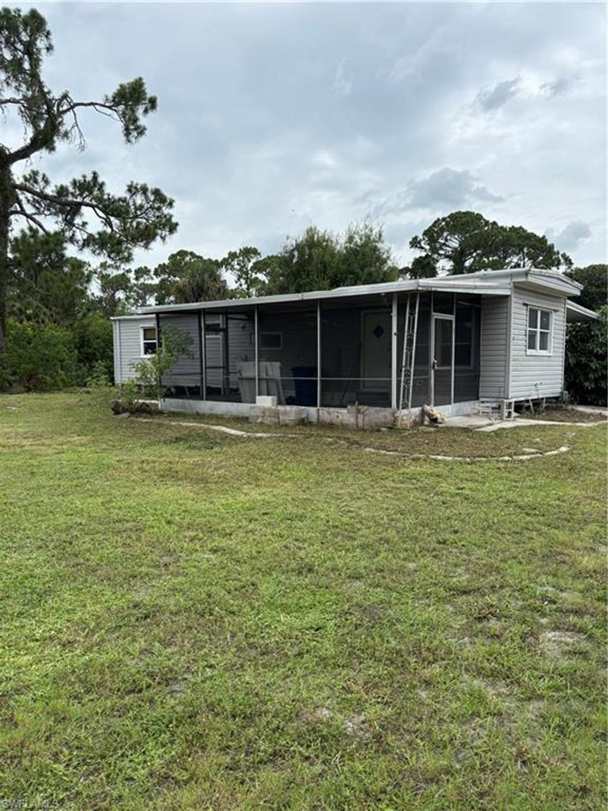 Manufactured home on a .25 acre lot with no fees.  The unit has been gutted and is ready for renovation.  The well and the septic system are in place.