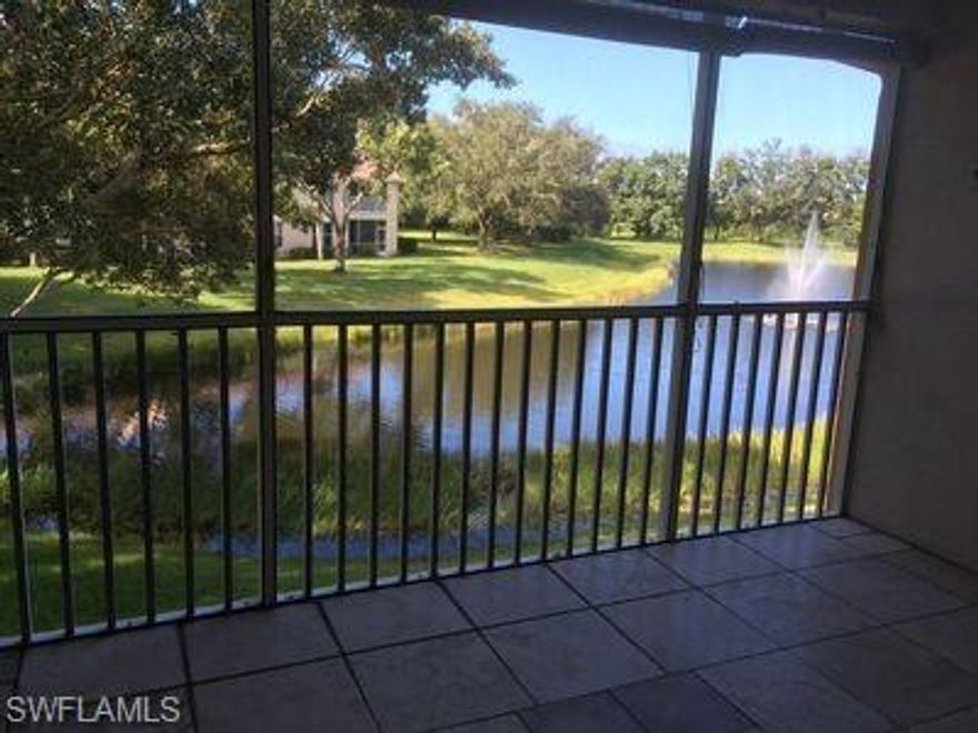 2 BR, 2 Bath plus den in desirable Parker Lakes. The unit has 1254 sq. ft. of living space under air and a 90 sq. ft. Screened lanai. Second floor unit has a cathedral ceiling and a lovely lake view from the lanai. A spacious kitchen with attached area can be used as a den or dining area. Split floor plan with large master bedroom with private bath and a large walk-in closet. Second bedroom and hall bath are at the opposite end of the unit. In unit laundry with W/D. Tile in bathrooms, kitchen, den, hall and laundry room. Carpet in bedrooms and living area. New central A/C May 2017. New roof on building April 2020. HOA $460 monthly includes water/sewer, trash, ground and building maintenance and cable. Taxes 2019 2,028 non homestead. Parker Lakes amenities include 3 pools including Fantasy Island, clubhouse, exercise room, tennis, basketball, pickle ball, playground, BBQ area with picnic tables and a fishing pier. one covered parking space and additional uncovered parking. Grand View has weekly social gatherings at a designated area in the complex, making it easy to meet your neighbors. Close to beaches, Lakes Park, shopping and restaurants.