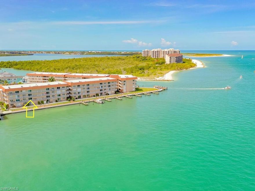 LOCATION AND A BOAT SLIP!! Watch the dolphins play from your two-bedroom, two bath, riverfront condominium, with direct access to the Gulf of Mexico and a boat slip! Ideal for your vacation fun or full-time occupancy. This partially remodeled unit has a new AC and refrigerator in 2021. The guest room features a murphy bed and built-in desk or craft table, perfect for working remotely and for your visitors. The building has a new roof in 2022. Follow the new paver promenade leading to the new west facing common fishing/observation pier and new section of fortified seawall. Sunsets and fishing galore!! VDMW is a unique and established community offering a quiet, relaxing ambience. Close to nearby art galleries, shops, & restaurants. Book your showing appointment today. A boater's dream! Fish to your heart's content...Do not let this one get away!!