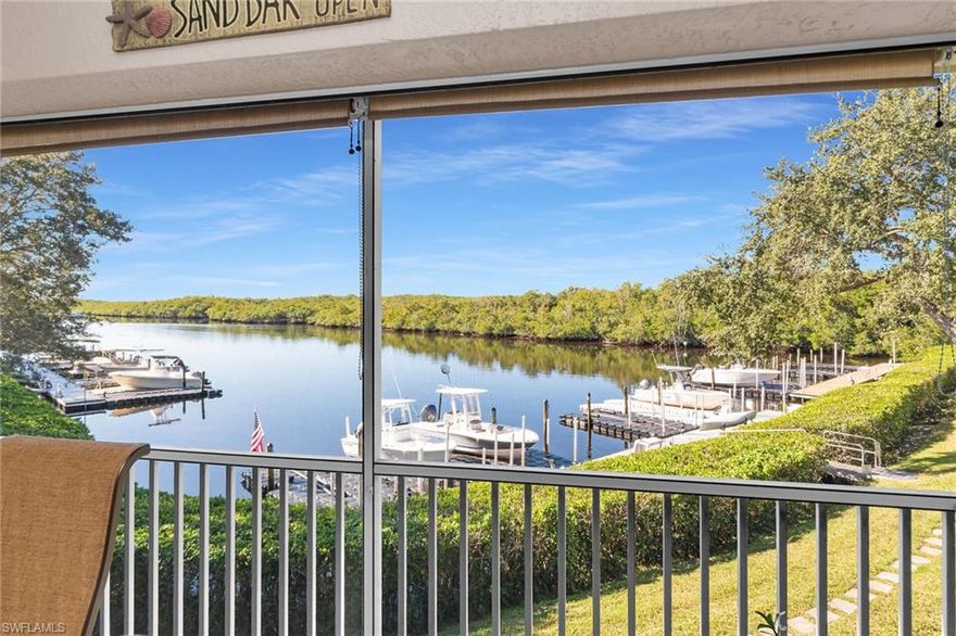 Waterfront Paradise Awaits in Port of the Islands! Discover the best of Southwest Florida waterfront living in this meticulously maintained 2-bedroom, 2-bathroom condo located in the sought-after Port of the Islands community. This is a haven for fishing, boating, and nature enthusiasts! Spanning 1,116 square feet of living space on the second floor, this unit boasts desirable vaulted ceilings and many updates. Enjoy tranquil, breathtaking views of the Fakahatchee River canal and the adjacent wildlife preserve from your screened-in lanai - the perfect spot for enjoying spectacular sunsets.  Electric hurricane shutters offer protection from storms and the Florida elements. The property includes a dedicated boat slip on the dock with water, electricity and a fish cleaning station, offering direct access to endless adventures on the water.  In addition there is a community pool to enjoy, brand new low maintenance landscaping and one of the lowest condo assoc. dues in the community.
Take an easy boat ride through the Ten Thousand Islands, passing world-class fishing spots and pristine islands where you can beach your boat for a picnic. Cruise towards Marco Island and Goodland, or head southeast into the Everglades National Park for an unforgettable day on the water. By car, you're just 20 minutes from Marco Island and 30 minutes from downtown Naples, offering easy access to fine dining, shopping, and entertainment. Port of the Islands provides 24-hour fire and EMS services, a ship's store, and a public boat ramp, ensuring convenience and security. Best of all, this waterfront community has never experienced storm surge flooding from a hurricane, making it a safe and resilient place to call home. This is a rare opportunity to own a waterfront retreat that perfectly balances serene nature access with community convenience and low ownership costs.