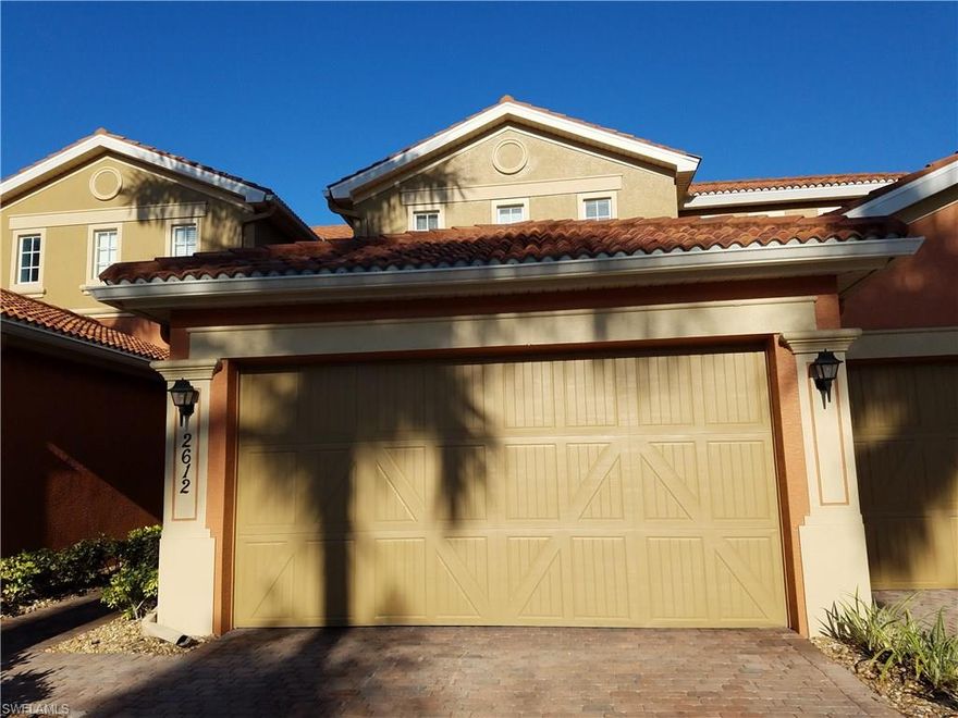 Close to the beaches of Ft. Myers and Sanibel, this spacious, first floor, 3 bedroom, 2 bath, 2-car garage condo is at the lovely Reflection Key community.  The kitchen offers wood cabinets and solid surface counters, along with an eat-in nook.  The large great room is perfect for entertaining and opens onto the kitchen.  New carpets and newly painted, with a/c replaced in 2017, this condo awaits your personal touches.  View from lanai is landscape area, with a view of the lake from the kitchen.  Amenities include a clubhouse with exercise facilities, billiards room, and library, community pool and spa, tennis court, play area, and gated access to Lakes Park, The park offers walking trails, bike and boat rentals, and a Farmers Market on Wednesdays in season.  Reflection Key is convenient to everything Ft. Myers has to offer - restaurants, shopping, and entertainment. Friendly, social neighborhood with Thursday morning coffee, happy hours twice a month on Fridays, monthly event, and ladies and men luncheons each month.