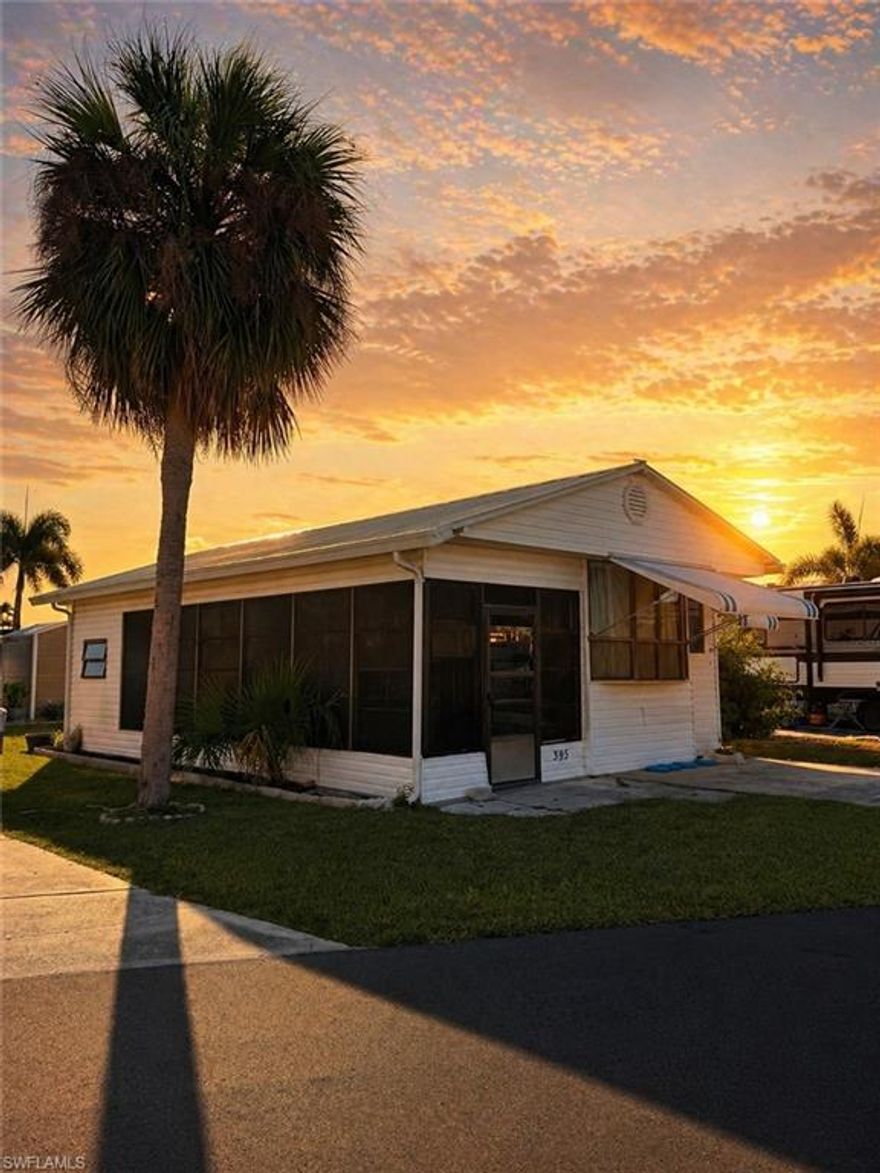 Welcome to Palmetto Palms where YOU own the land! This lovely 1 bedroom 1 bath house at 19681 Summerlin Rd #395 offers the perfect opportunity to enjoy easy, turnkey living in one of Fort Myers’ most sought-after 55+ gated communities. Permitted and inspected, recent renovations include new flooring, cabinets, split air, plumbing, electric, drywall, etc.  Everything is included—just bring your suitcase and start enjoying the Southwest Florida lifestyle from day one.

This lot is ideally positioned within the community, offering a clean, ready-to-enjoy setup perfect for seasonal use, full-time living, or investment potential. Whether you’re relaxing outdoors or planning future enhancements, this property gives you flexibility and value.

Palmetto Palms RV Resort is known for its vibrant, active lifestyle.  Residents enjoy an impressive lineup of amenities including:
• Two community pools
• Clubhouse with planned social events and activities
• Tennis, pickleball, and shuffleboard courts
• Volleyball and horseshoes
• Walking, biking and golf cart-friendly streets
• Boat storage area
• Gated security for peace of mind

Located just minutes from Fort Myers Beach, Bunche Beach, shopping, dining, and entertainment, this location truly puts you close to everything Southwest Florida has to offer.

Bonus opportunity: The seller also owns adjacent Lot #396 and is open to selling both properties as a package—ideal for expanded space, added privacy, or a smart investment strategy.

Don’t miss your chance to own a turnkey property in a fun, active, and highly desirable community!