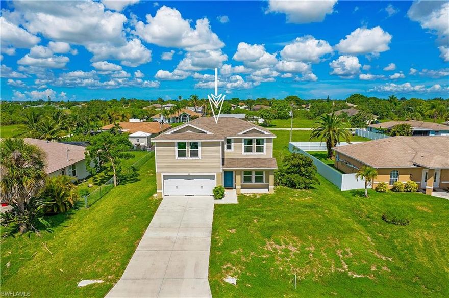 * Offering $15,000 towards closing cost new! built in 2017! This stunning two story home in Cape Coral's booming NE neighborhoods is certain to impress! Must see to appreciate. This 3+den Bedrooms, 2 1/2 Baths, 2 car garage home features impact windows doors, offers a spacious living area, formal dining room and a huge kitchen. Beautiful porcelain tiles downstairs and luxury vinyl waterproof flooring through the upstairs rooms. The second floor showcases walk-in closet and bathroom with dual sinks. This property is conveniently located near shops and restaurants along Pine Island Rd and an easy commute to downtown Ft Myers. What are you waiting for? Lock this in today before is gone....

* Offering $15,000 towards closing cost