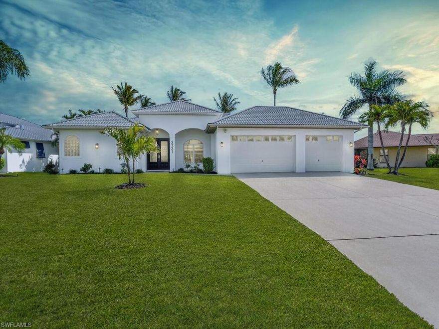 Welcome home to this spacious 3-bedroom, 3-bath direct-access pool home located in the Cape Coral neighborhood of Villa De Sol in the desirable Surfside area. As you walk through the impressive double-door entry, you are welcomed by a large sitting area with stunning views of the pool, dock, and the long-water view of intersecting canals.

The dining area sits adjacent to the gourmet kitchen, which features stainless steel appliances, white cabinetry, granite countertops, and a convenient breakfast bar. This space flows seamlessly into the family room, creating the perfect layout for entertaining. All of the main living areas feature premium sliding glass doors that provide full access to the pool, dock, and beautiful waterfront views. For added peace of mind, the home includes protective door sensors on all exterior doors, helping ensure children cannot access the pool area unnoticed.

The primary suite is truly a private retreat and also offers direct access to the pool area. This owner’s oasis features large walk-in closets and a spacious ensuite bathroom with dual sinks, a soaking tub, a separate shower, and a private water closet.

Two additional generously sized bedrooms are located on the opposite side of the home, each with access to their own bathrooms, with one also serving as the guest bath.

Additional features include an indoor laundry room with a laundry sink and an oversized three-car garage.

The outdoor space is the true highlight of this home and a dream for homeowners, vacationers, and boaters alike. The heated saltwater pool anchors the large lanai, overlooking your private dock equipped with a 10,000 lb boat lift capable of accommodating up to a 25' cruiser. From here, enjoy direct Gulf access with approximately 30–40 minutes by boat to Fort Myers Beach.

Conveniently located just a short drive from restaurants, shopping, and highly rated schools, this exceptional waterfront home offers the perfect blend of comfort, luxury, and boating lifestyle.

This is truly a dream home you won’t want to miss.

This home is used as a Vacation/BNB. 24-hour notice to view.