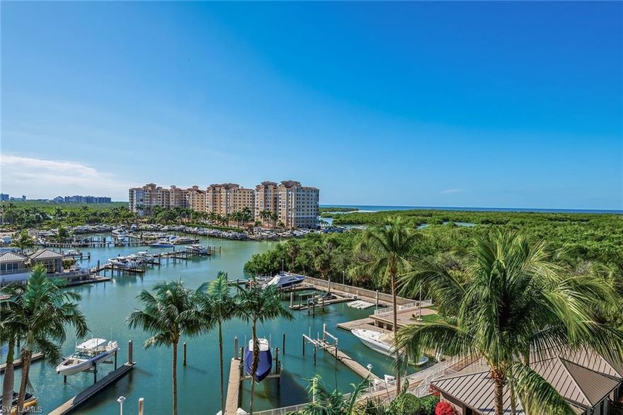 AQUA at Pelican Isle is Waterfront Luxury Redefined.  Where modern elegance meets world-class living.  This 3,950 sf furnished home has 4 bedrooms and a den and four baths. Two of the bedrooms are considered both Primary Suites.  Stepping from your private elevator, you are immediately drawn to the breathtaking views of the Gulf, Wiggins Pass, and AQUA’S private marina which can accommodate 55’ boats.  Both wood and marble flooring throughout.  The designer kitchen includes updated quartz countertops and backsplash, Snaidero Italian Cabinetry, Wolf Five Burner Cooktop, Oven and Microwave, Subzero Refrigerator, a Full Length Wine Refrigerator with tons of counter space including a center island.  The kitchen opens up to an expansive living/dining area with built-ins that open up to a spacious lanai where you can dine or simply relax and enjoy beautiful sunsets.  The Den/Office has stunning views of the new Kinsale Golf course where you can relax/work or convert to a 5th bedroom.  There are two spacious en-suite primary bedrooms both with spacious spa like bathrooms as well as two additional spacious quests suites.  All four bedrooms provide privacy for family and friends. Aqua is amenity rich which includes a private marina, direct access to the Gulf, low density living, rooftop terrace, fitness center, spa, movie theater, social rooms (2), virtual golf simulator, dog parks and a stunning waterfront pool, 24/7 Security & Concierge services to provide comfort, convenience and peace of mind.  Prime North Naples location, with minutes to Mercato, Vanderbilt Beach, Waterside Shops as well as Top Dining Destinations.  Memberships to the Pelican Isle Yacht Club (next door) are available.  Memberships include, Restaurants, Pool, Bocce, Tennis, and shurtle to the Beach.  Aqua is more than a building, its a lifestyle for those who demand the very best!