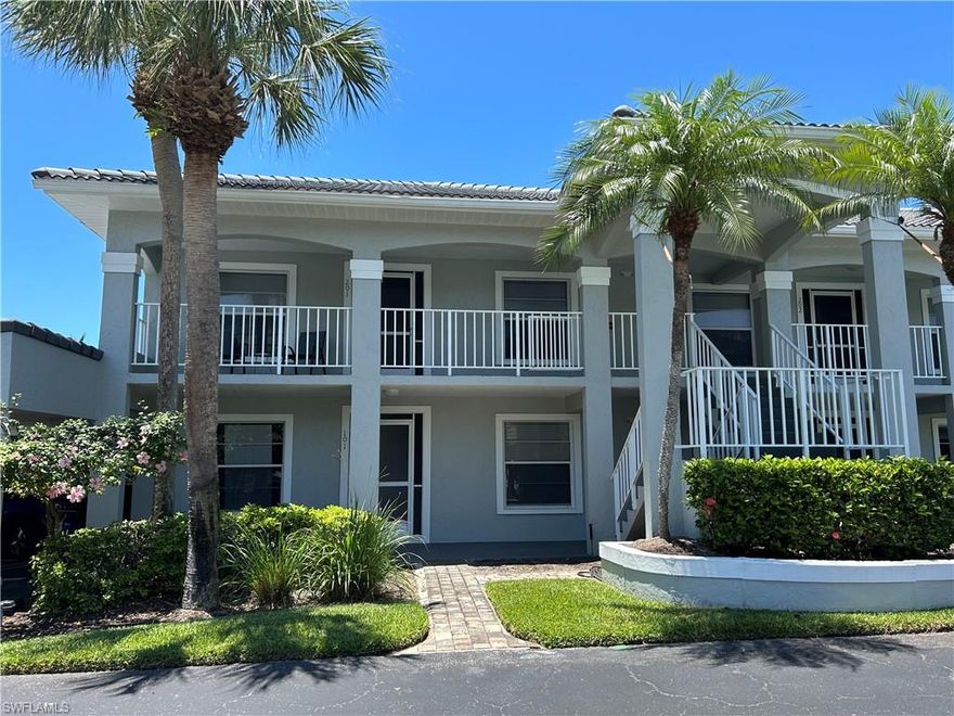 All inclusive, SHORT TERM/FLEXIBLE TURNKEY RENTAL, includes water, sewer, electric, cable and Wi-Fi. Easy walk or bike to Wiggins Pass & Bluebill Beach, stroll along Gulf Shore Drive from this updated light and bright 3 bedroom, 2 bathroom, second floor end unit, turnkey furnished. Enjoy gorgeous sunrises or sunsets from the 2 lanais. Relax by the community pool just steps away. Flexible rental currently available NOW FOR SHORT TERM THROUGH OCTOBER.