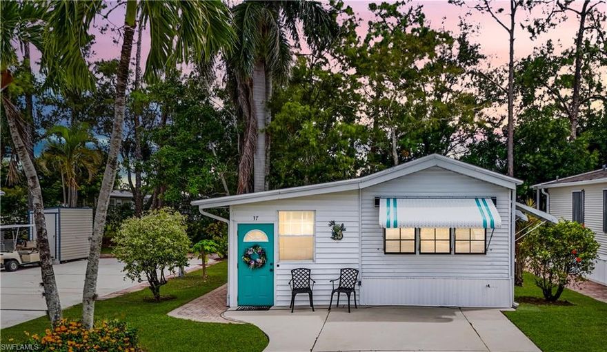 Price recently reduced by a motivated seller. Discover easy, low-maintenance living in this fully furnished manufactured home featuring 1 bedroom plus a flex room and 2 bathrooms, located in the 55+ gated community of Imperial Wilderness, where you own the land. This true move-in-ready residence lives larger than expected and offers a bright, open layout with ample storage and a dedicated workshop. The versatile flex room, shown in the photos as a second sleeping area, is ideal for guests, a home office, or hobby space. Thoughtfully updated in 2022 with a coastal kitchen backsplash, upgraded lighting, fresh interior and exterior paint, upgraded paver walkways, and a new AC unit, the home is fully finished and ready to enjoy. Outdoor living is enhanced by a private, tree-shaded patio with grill and patio furniture included. No recent hurricane damage and no known flood history. Imperial Wilderness offers resort-style amenities including two pools, spa, fitness center, pickleball, tennis, shuffleboard, clubhouse, dog park, and an active social calendar, while the low quarterly HOA includes water, sewer, cable, lawn care, trash, and full access to amenities. Ideally located near shopping, dining, Marco Island, and downtown Naples, this fully finished turnkey home is ideal for seasonal living, year-round use, or a turnkey income property, with 30-day minimum leases allowed and up to 12 leases per year. Financing available—ask Realtor for details. Schedule a showing today.